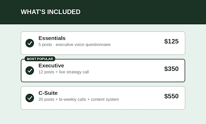 be your linkedin partner and write thought leadership posts for executives