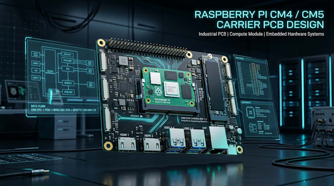 design raspberry pi cm4 cm5 compute module carrier pcb and industrial pcb design