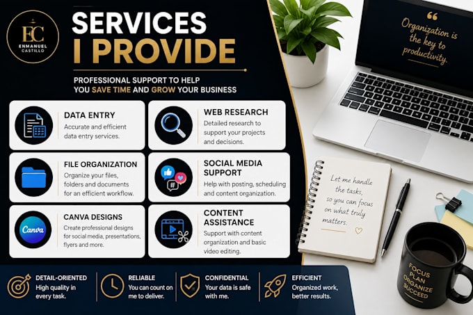 provide professional virtual assistant and digital support services