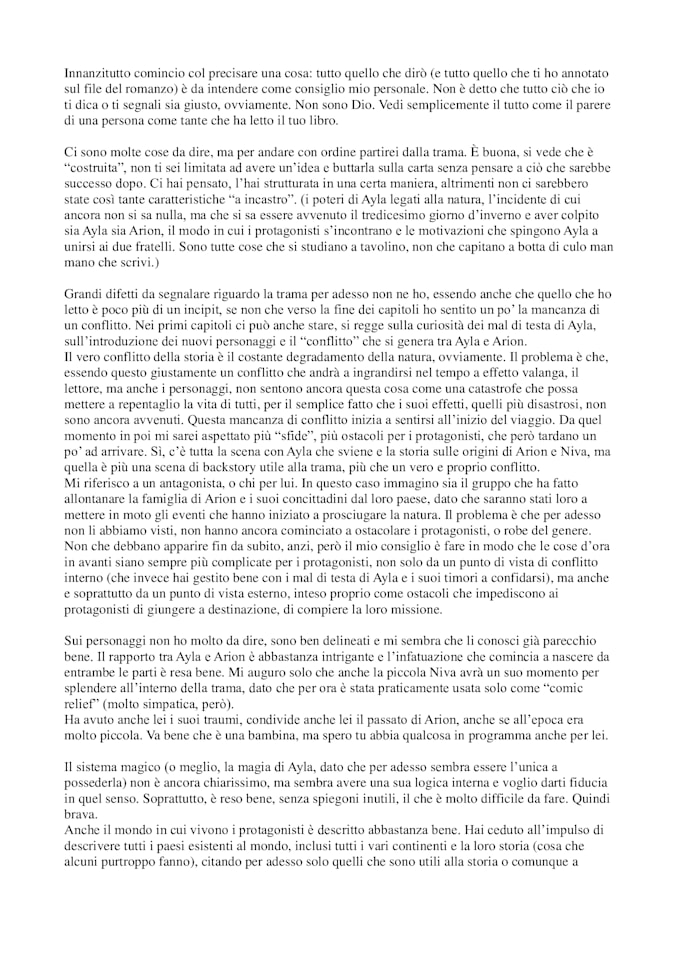 betaread your italian novel