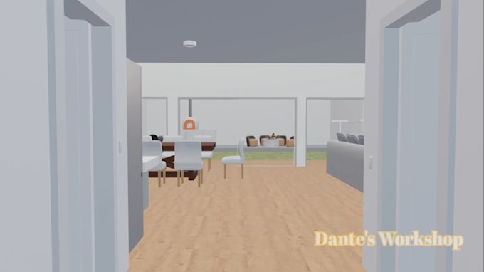 do architectural 3d modeling with a minimalist style