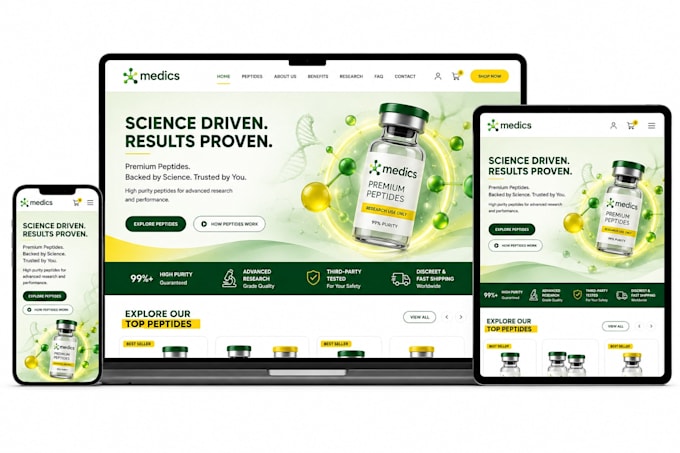 build fda compliant peptide website, research peptide, ecommerce peptide store