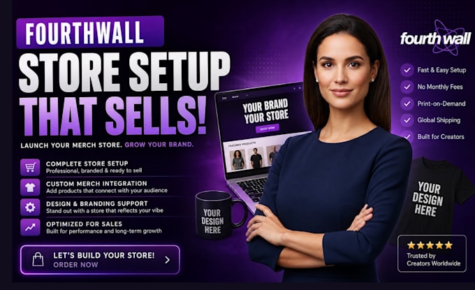 setup fourth wall store redesign fourthwall website design pod merch store setup
