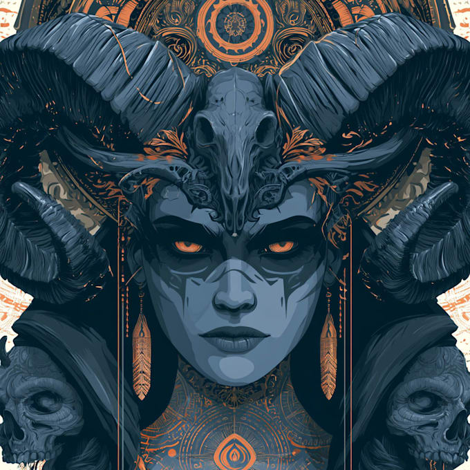 make a dark art illustration
