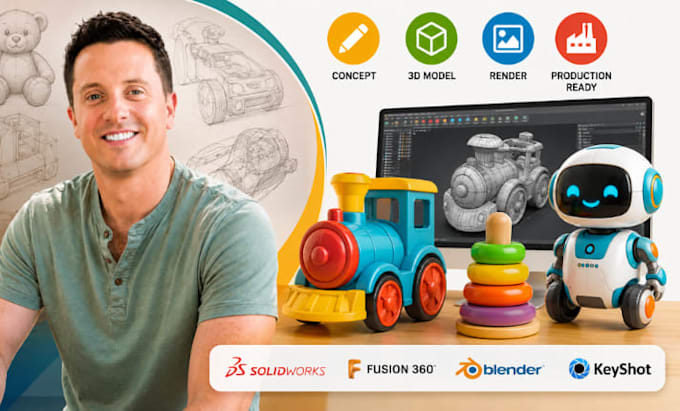 children toy cad design, educational toy 3d model, prototype, product rendering