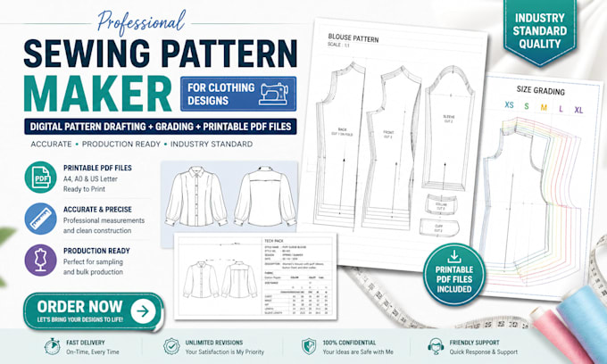 be your sewing pattern maker for clothing pattern grading and digital files, pdf