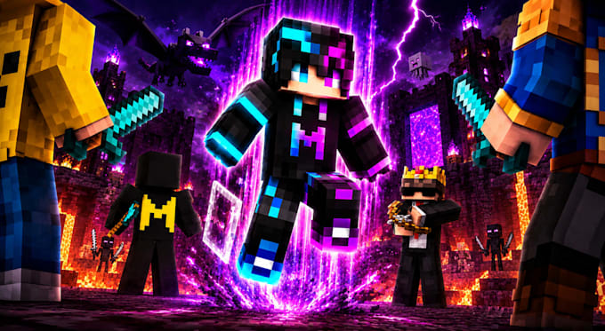 design custom minecraft thumbnail, avatar or character