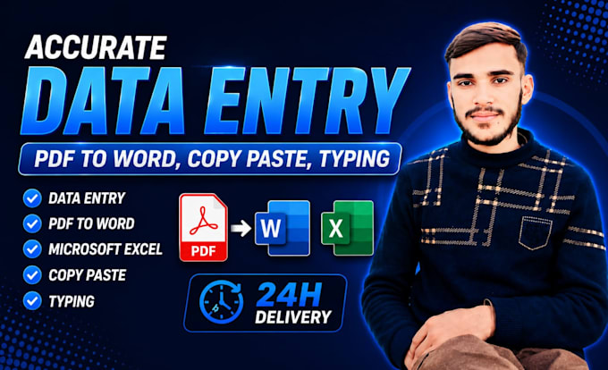 do accurate PDF to word data entry with 24h delivery