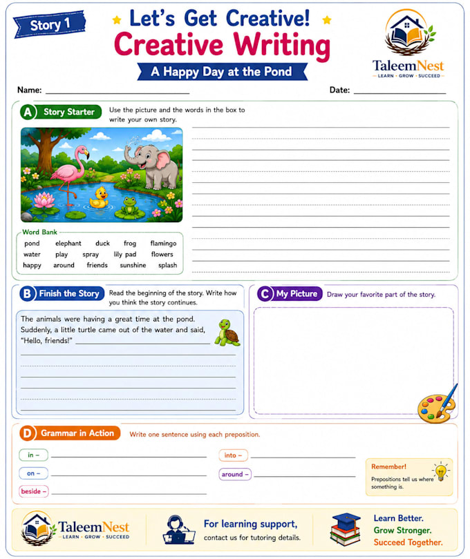 design creative worksheets for kids
