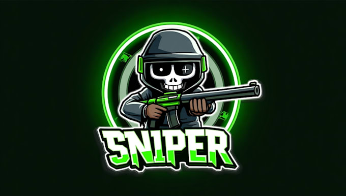 make eye catching sniper shooter logo only 12 hours