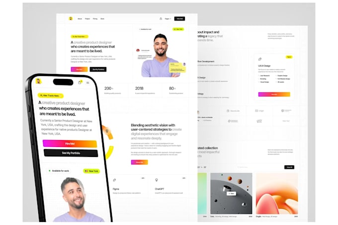 develop a responsive portfolio website with react