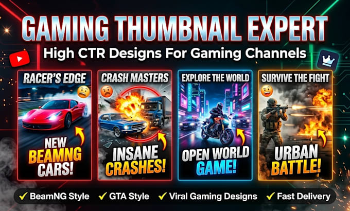design high CTR youtube thumbnails