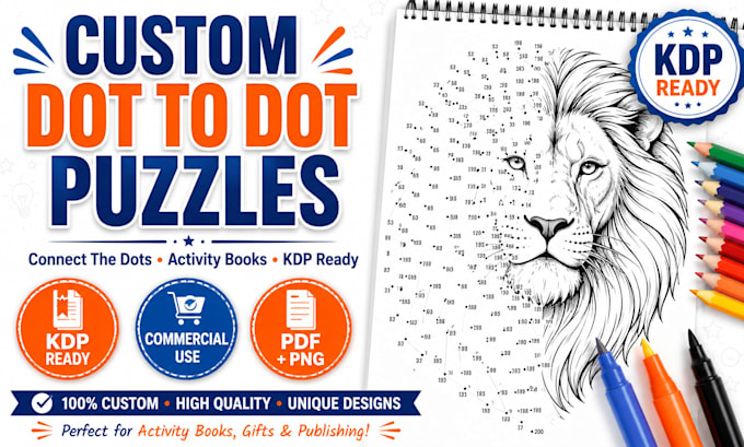 create custom dot to dot puzzle activity pages or book easy or challenging