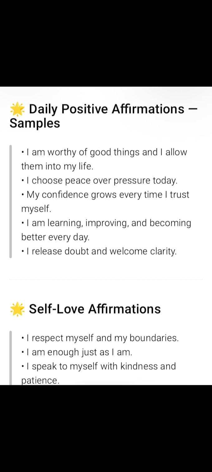 write daily positive affirmations for you