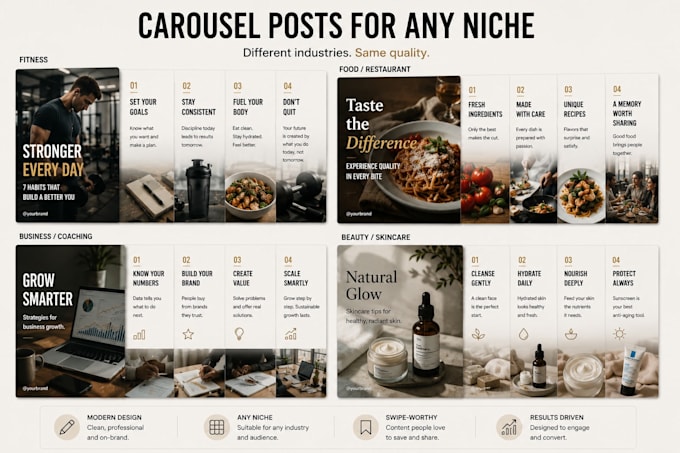 design scroll stopping instagram and facebook carousel posts