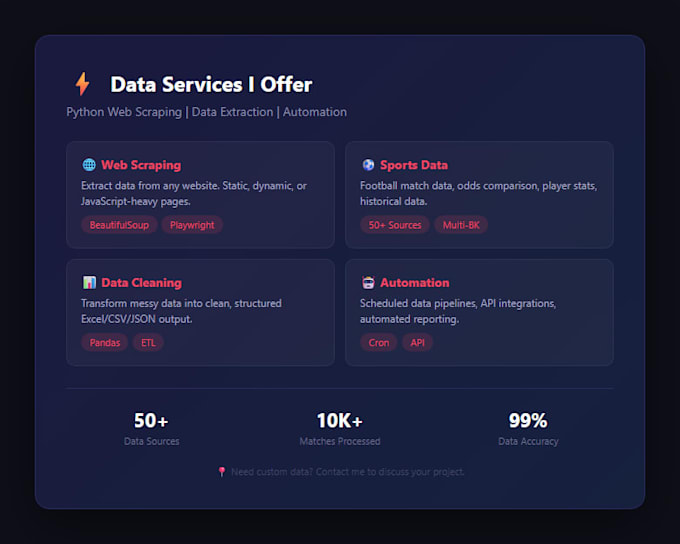 do python web scraping and data extraction from any website