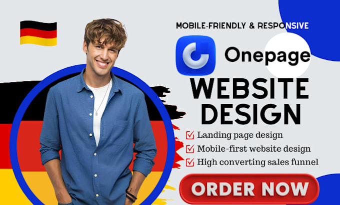 redesign onepage io german website and mobilefirst landing page using onepage io