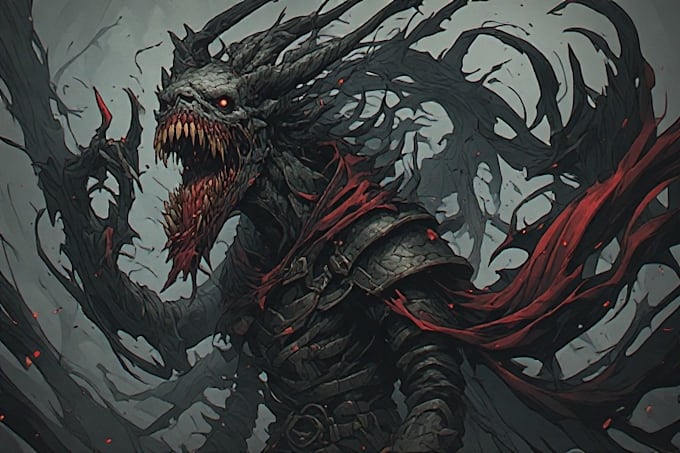 draw fantasy horror characters, demons and monsters