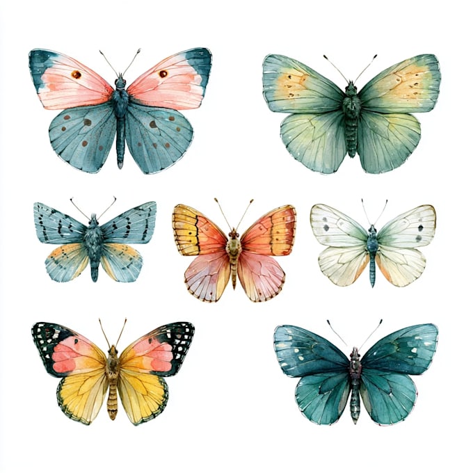 hand paint scientific watercolor animal illustrations