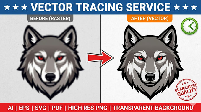 manually vector trace, redraw logo, and convert image to vector