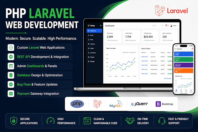 develop PHP laravel website API backend and fix bugs