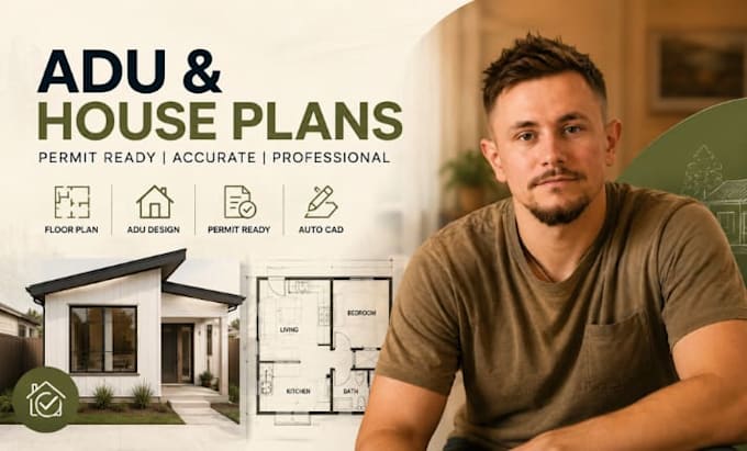 adu permit drawings, autocad floor plan, house plans, detached adu plans