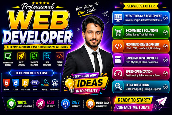develop a custom high quality website with PHP and mysql