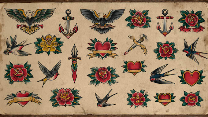 draw unique traditional tattoo design