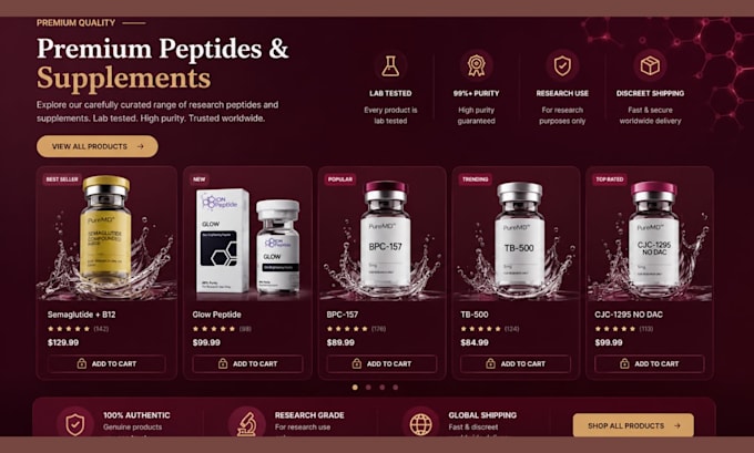 peptide website supplement website peptide store nutraceutical supplement store