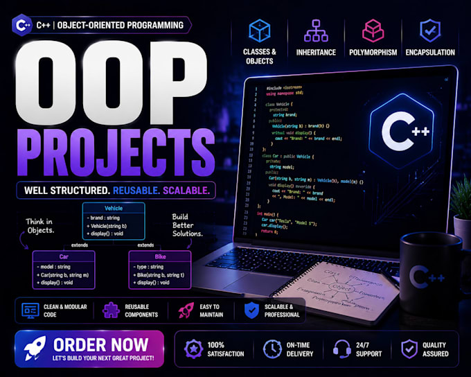 develop cpp programs, oop projects and data structures