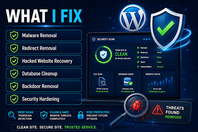 remove wordpress malware and fix hacked website