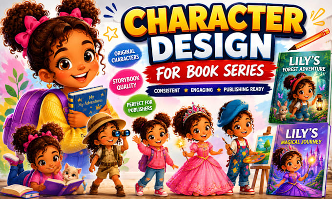 illustrate childrens book series characters for publishers