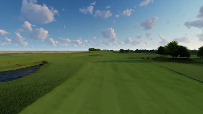 provide 3d golf course design, mini golf course, fairway, golf course landscape,