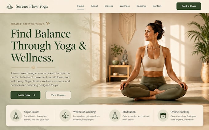 design  redesign wix yoga website wellness website online booking website