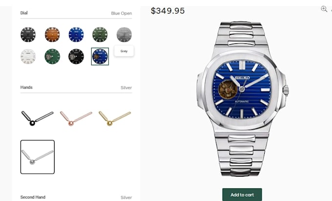 customize and configure watch on shopify kickflip and zakeke