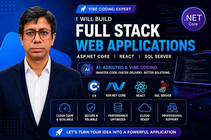 build full stack web applications using vibe coding, ai, aspdotnet core, react