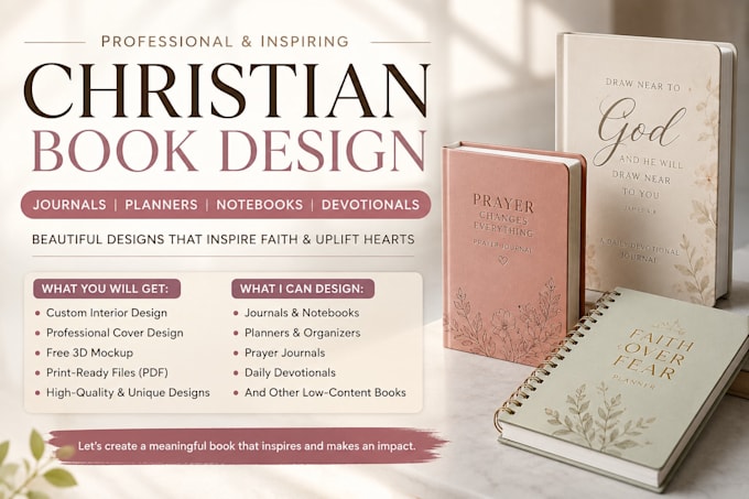 create prayer journal, daily devotion, christian book design