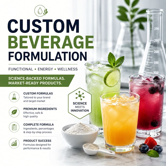 formulate custom functional beverages, energy drinks, and wellness formulas