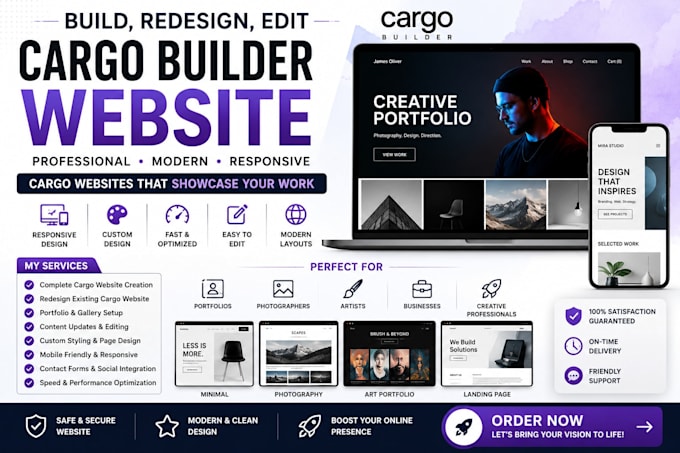 build, redesign, edit cargo builder website