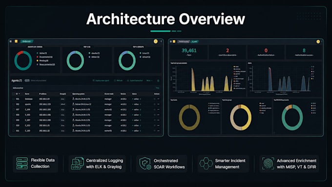 setup wazuh siem, elastic security and threat detection