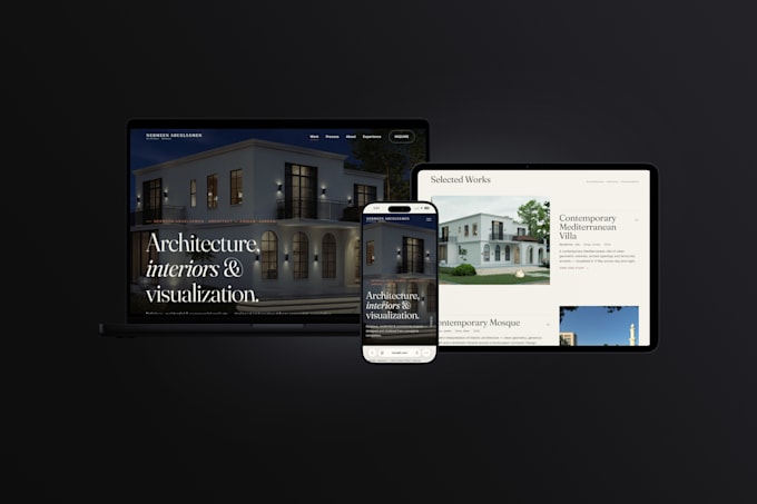 design a modern architecture portfolio website