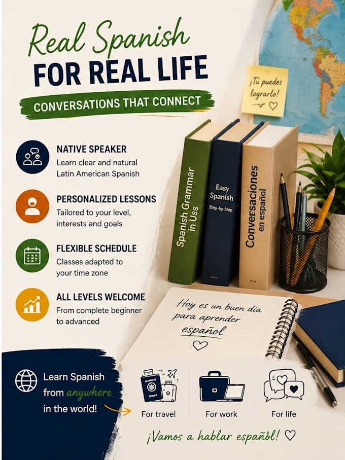 teach conversational spanish to beginners and intermediates