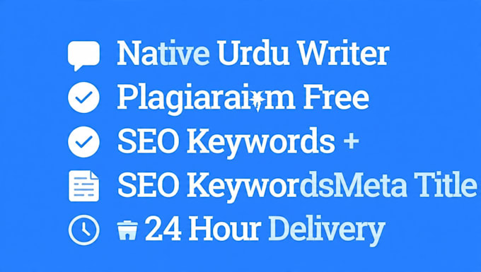 write SEO optimizesd urdu blog for your websites