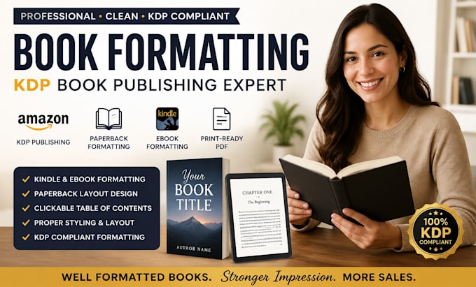 do book formatting, kdp book publishing, paper back, kindle ebook formatting