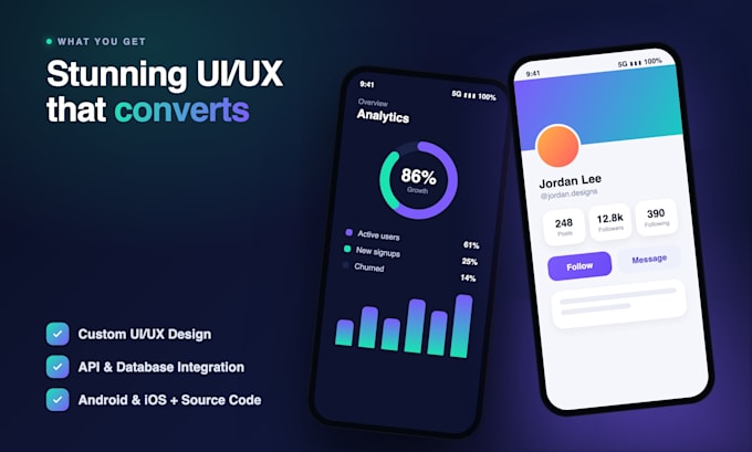 develop a custom mobile app for android and ios