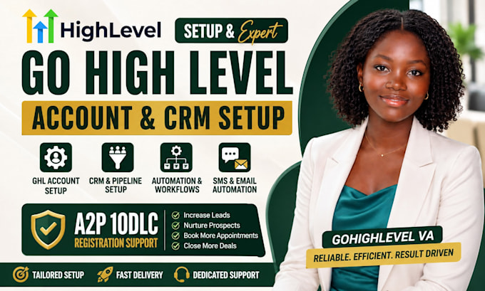 setup go high level ghl account gohighlevel CRM setup go highlevel VA a2p 10dlc
