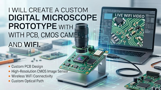 create a custom digital microscope prototype with pcb and cmos camera