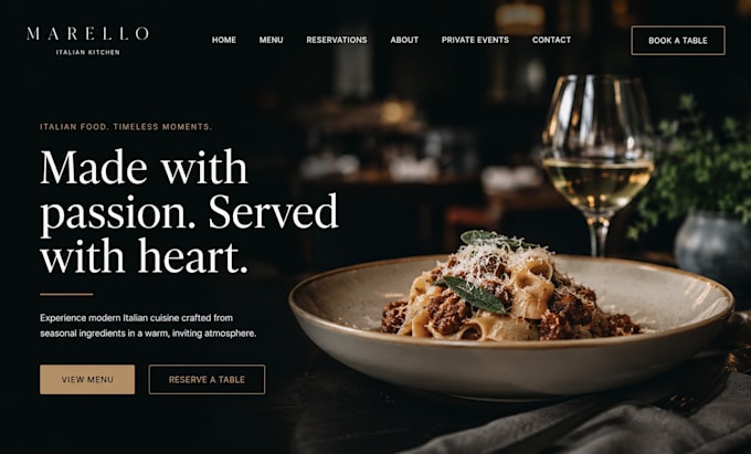 design squarespace restaurant website cafe website food business website