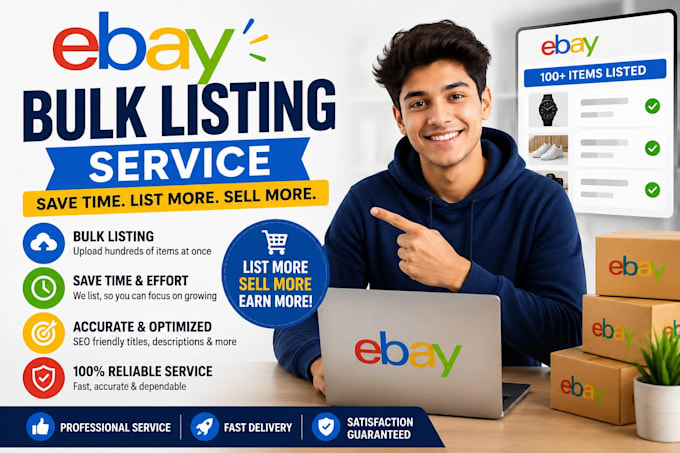 create ebay listings, bulk listing, product listings, lister