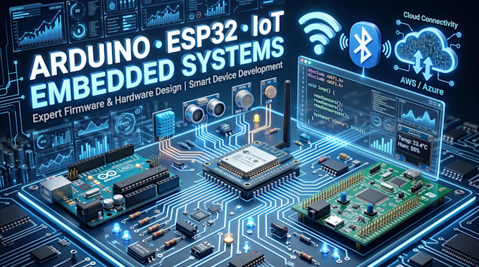 develop arduino, esp32, iot and embedded systems projects